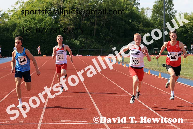 Mens under-20s 200 metres, 2025 North Eastern Track and Field Champs., Shildon, County Durham. Photo: David T. Hewitson/Sports for All Pics